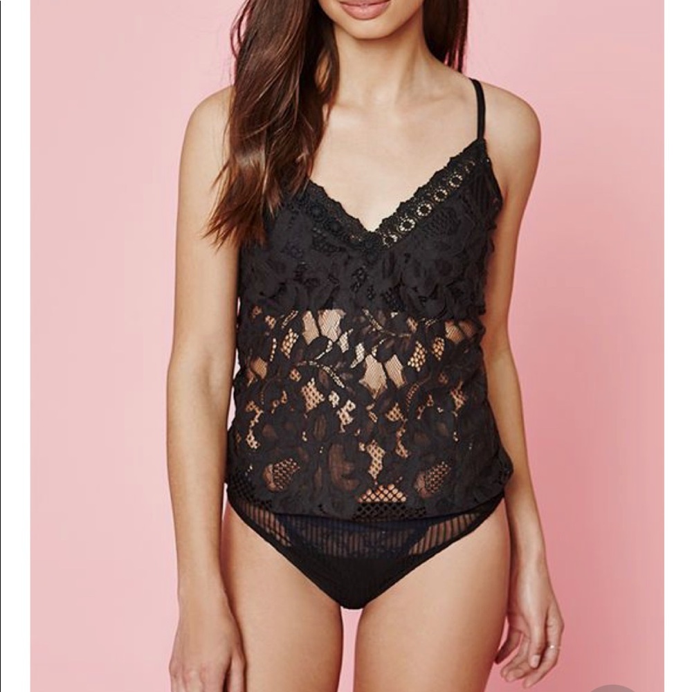 Kendall and Kylie Black Lace Bodysuit